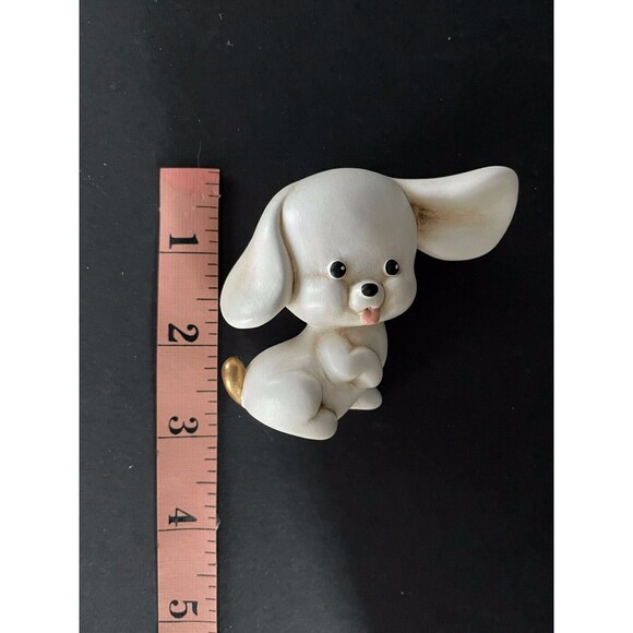 Vintage EGAN Adorable Puppy Dog Ceramic Porcelain Figurine Ivory & Gold - Picture 6 of 7